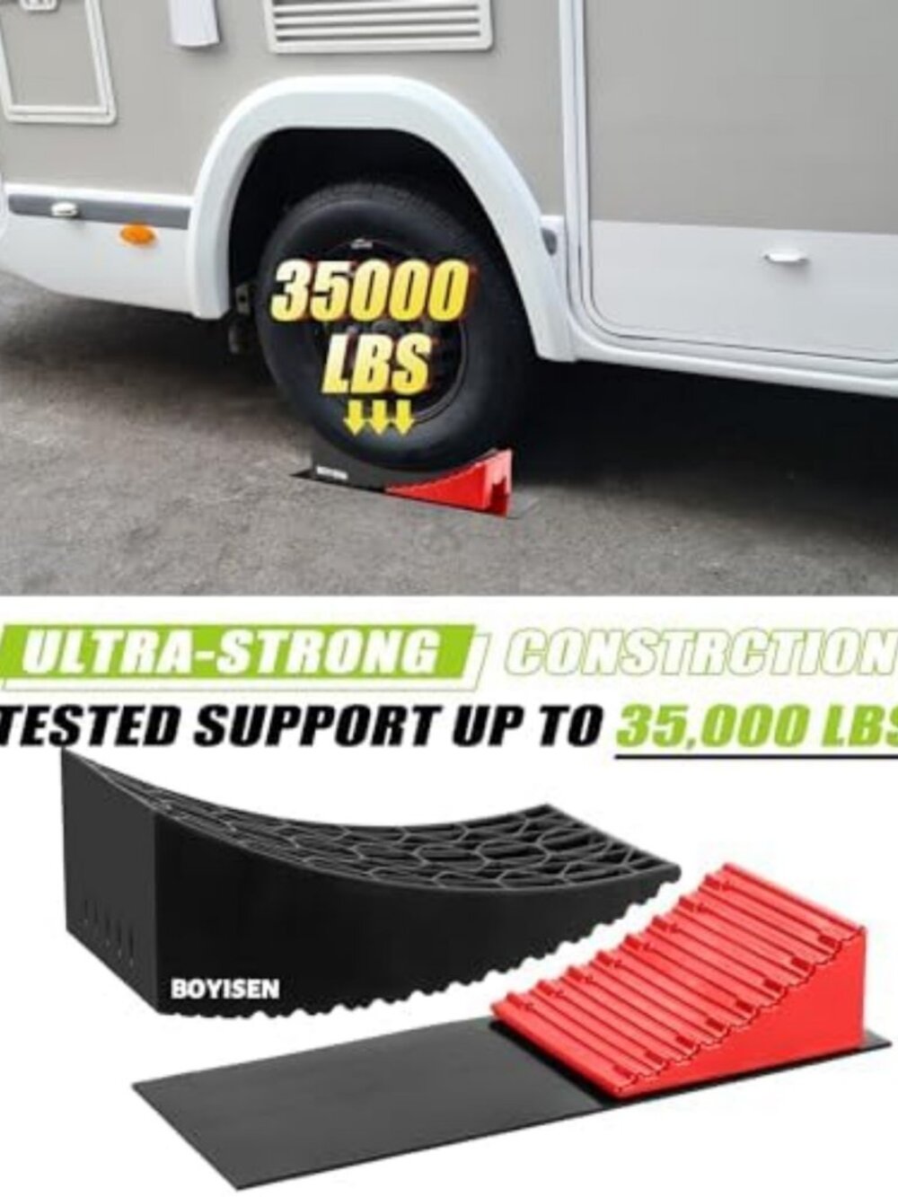 Camper Leveling Blocks - 2 Pack RV Levelers & Car Ramp Kit for Trailers - Picture 2 of 6